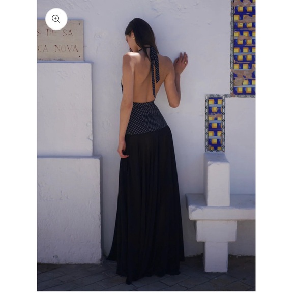 Set Studio Rosalia Maxi Dress - Polka Dot Black - Picture 9 of 10